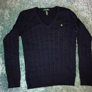 Navy Blue Ralph Lauren V Neck Sweater